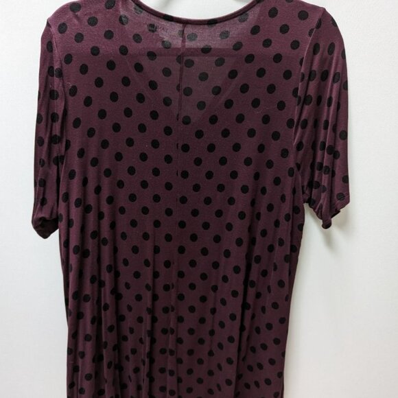 Lane Bryant Burgundy/Black Spotted Blouse - Picture 2 of 2